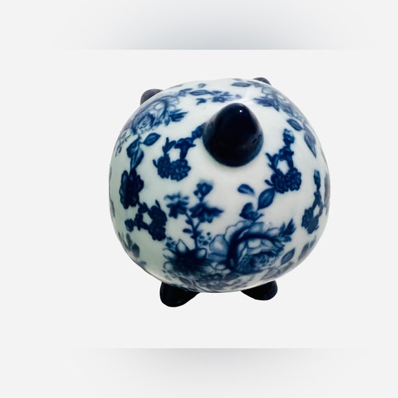 Vintage Delft Style Cobalt Blue Hand-painted Ceramic Piggy Bank - Picture 7 of 7